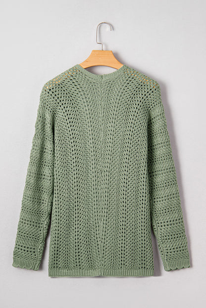 Green Scallop Edge Cardigan August.