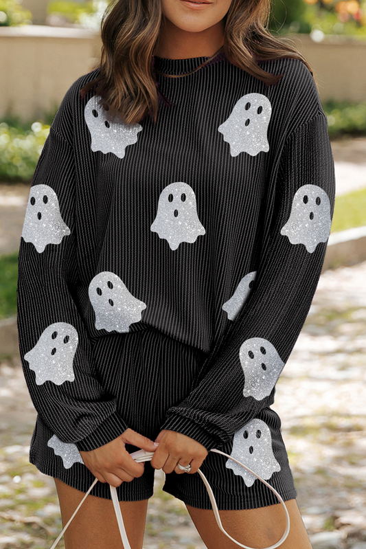 Grey Halloween Ghost Corded Set FB
