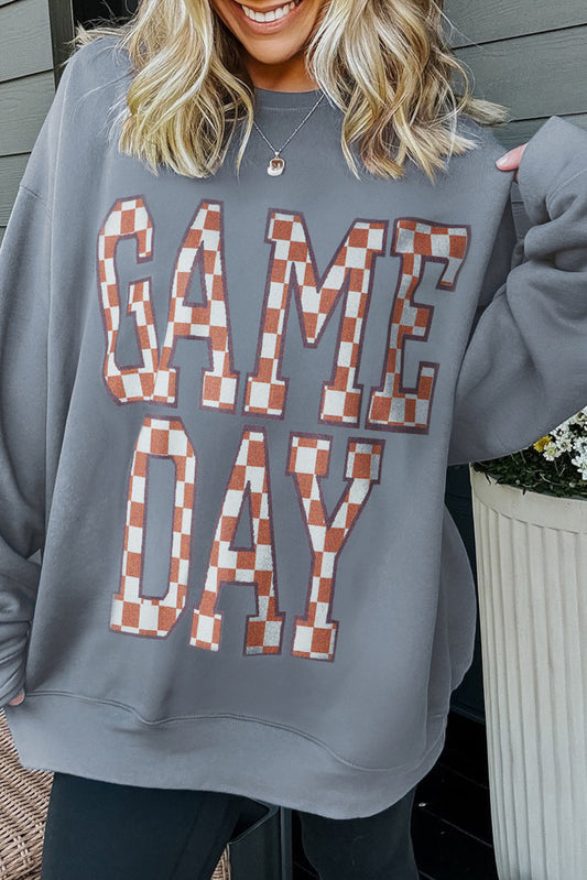 Grey Checkered Game Day Sweatshirt FB