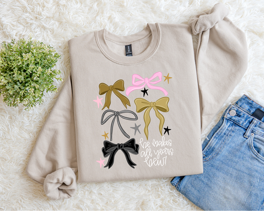 He Makes All Years New Bow Sweatshirt.