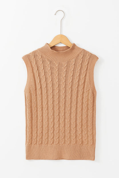 High Neck Cable Knit Top August.