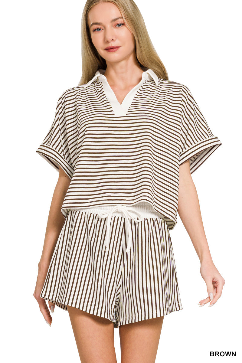 Striped- Collar Set Zenana RTS