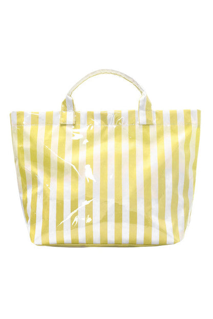 Glossy Striped Large Tote Bag FB