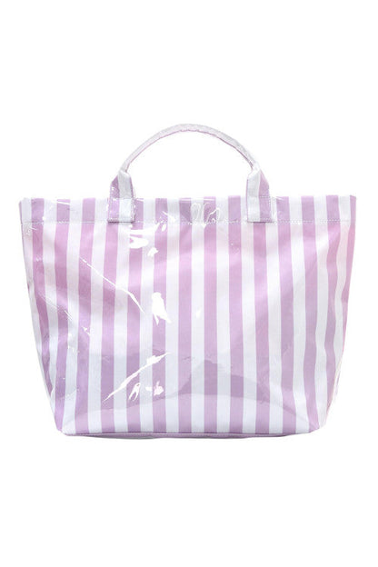Glossy Striped Large Tote Bag FB