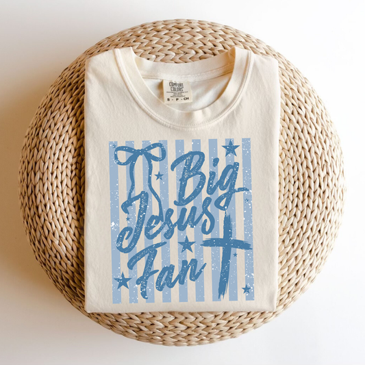 Neutral Tone Big Jesus Fan Tee.