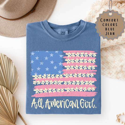 Floral Flag All American Girl Tee.