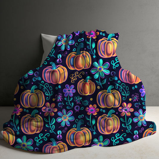 Blanket - Halloween - Glowing Pumpkins - PREORDER