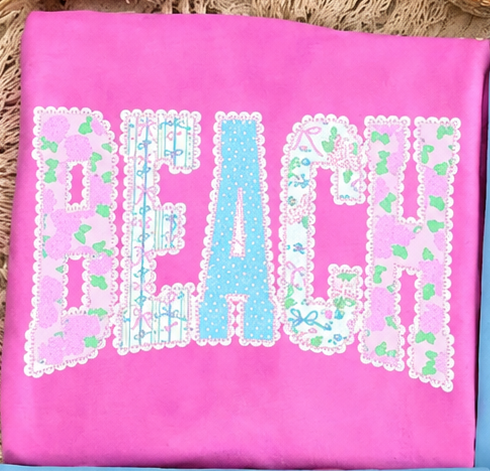 Scallop Floral Summer Beach Tee.