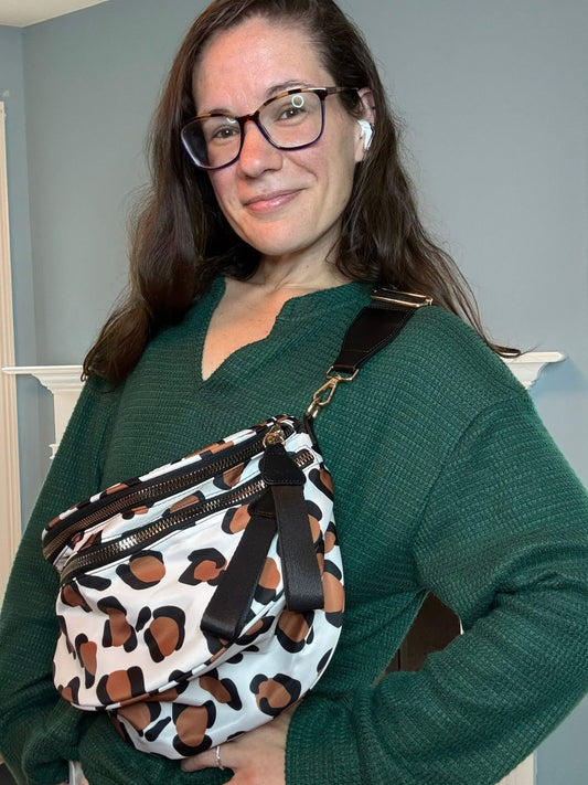 Roni - Nylon Crossbody - Brown Leopard
