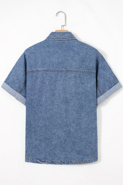 Button Flap Denim Shirt