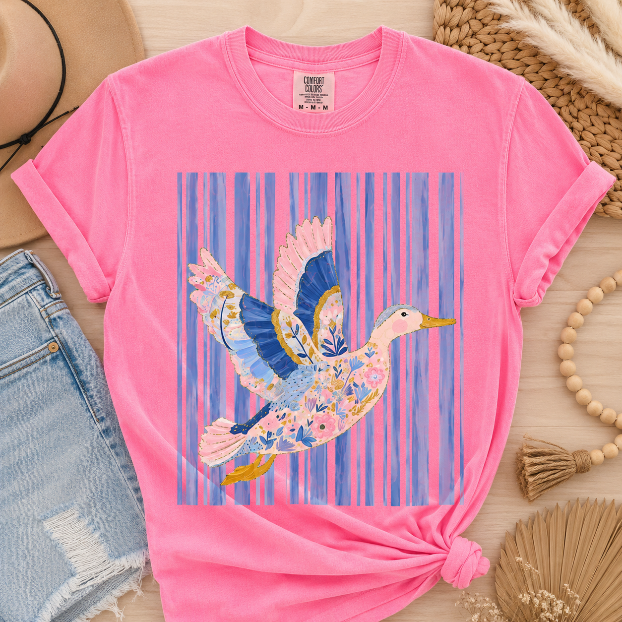 Floral Flying Mallard Tee.