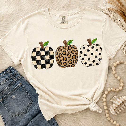Checkered Leopard Dot Apple Tee.