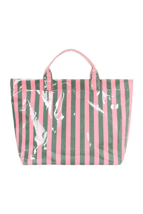 Glossy Striped Large Tote Bag FB