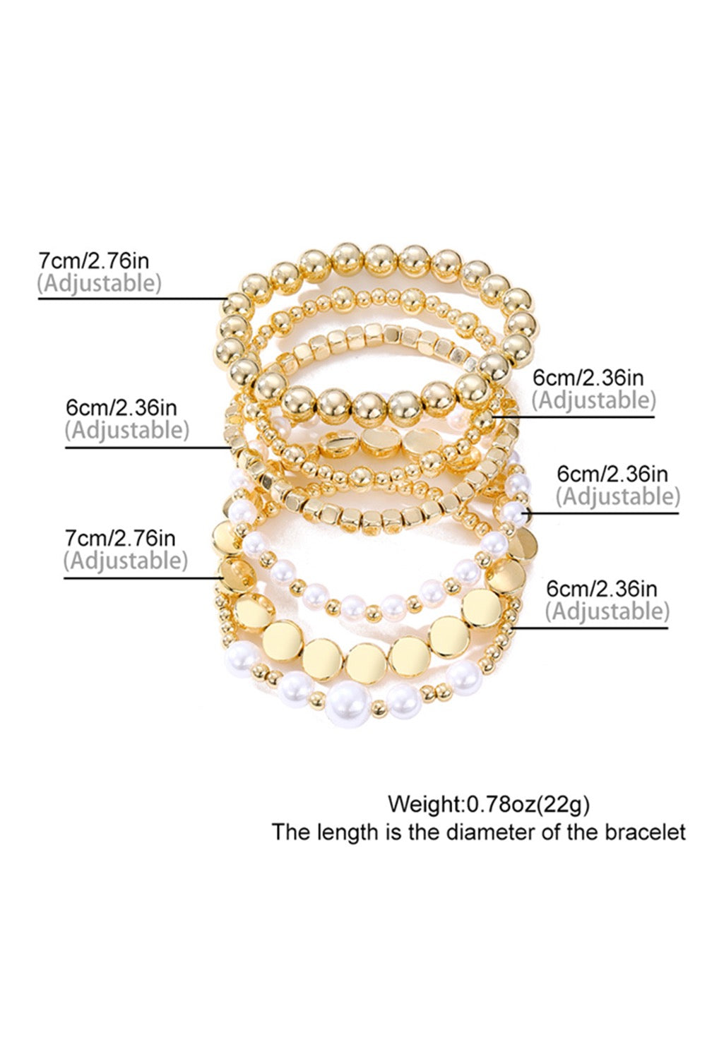 Gold Pearl Layered Bracelets RTS