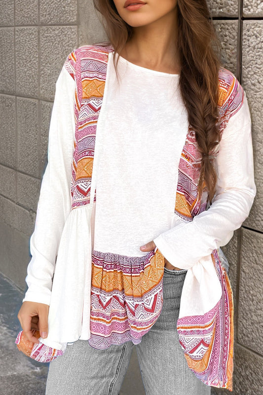 White Aztec Blouse FB