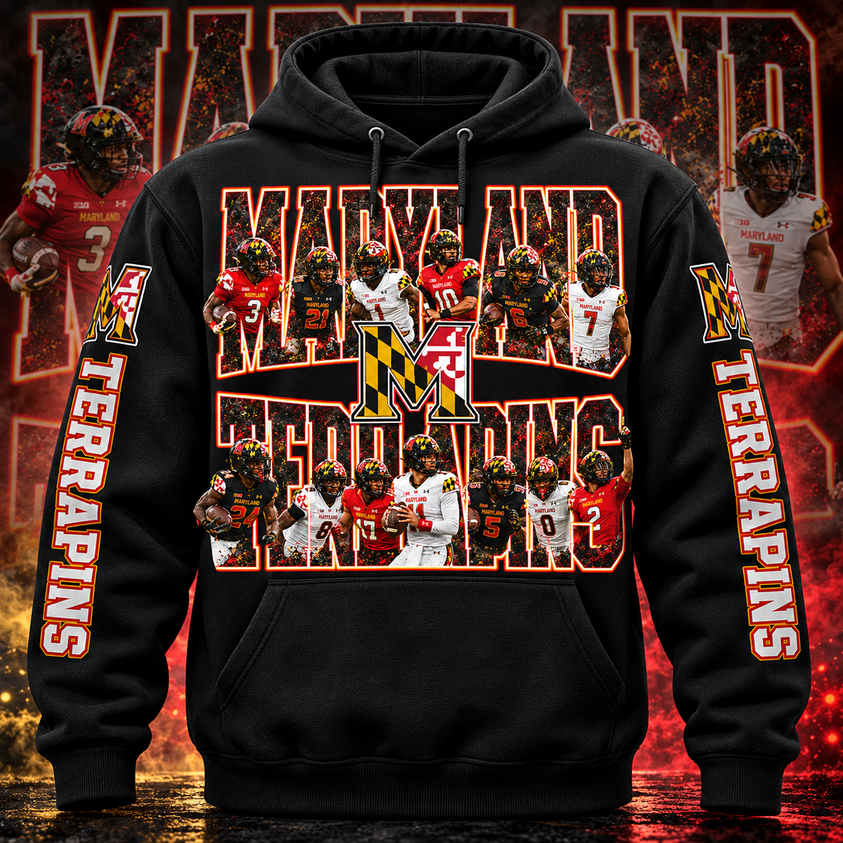 COLLEGE FB HOODIE W/ SLEEVE PRINT COLLECTION