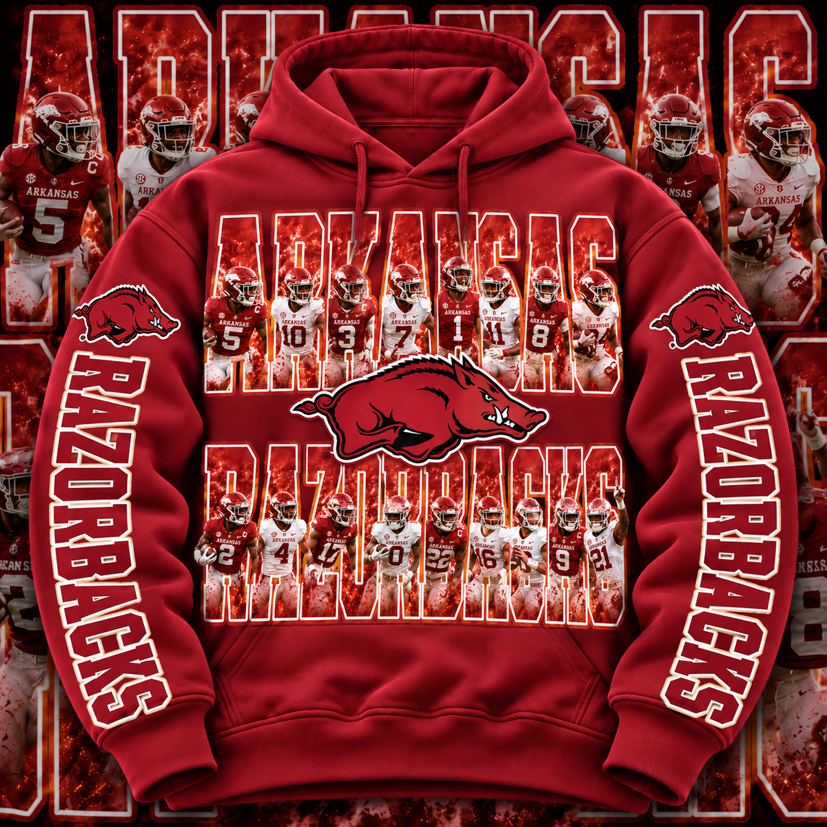 COLLEGE FB HOODIE W/ SLEEVE PRINT COLLECTION