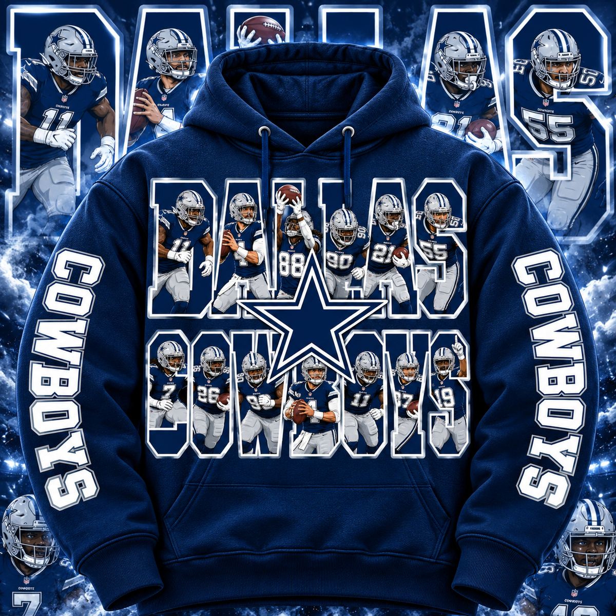 PRO FBALL HOODIE COLLECTION W/ SLEEVE PRINT GROUP 1