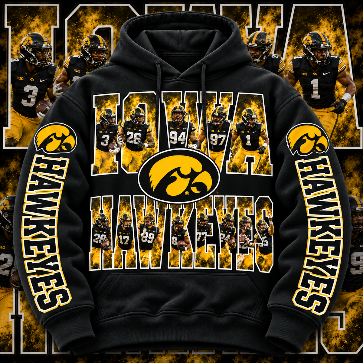 COLLEGE FB HOODIE W/ SLEEVE PRINT COLLECTION