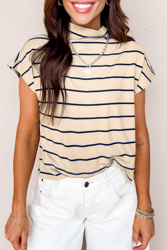 Khaki Stripe Loose Top