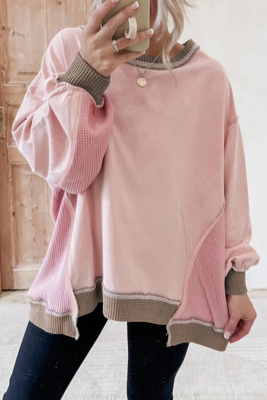 Light Pink Colorblock Oversized Sweatshirt September.
