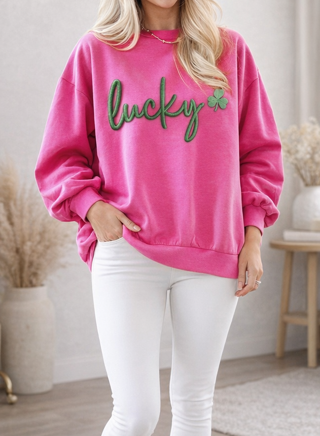 Lucky Clover Embroidered Sweatshirt FB