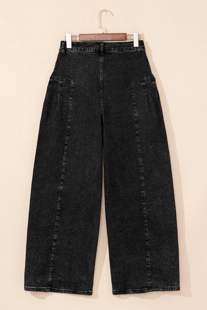 Mineral Wash Pleated Jeans