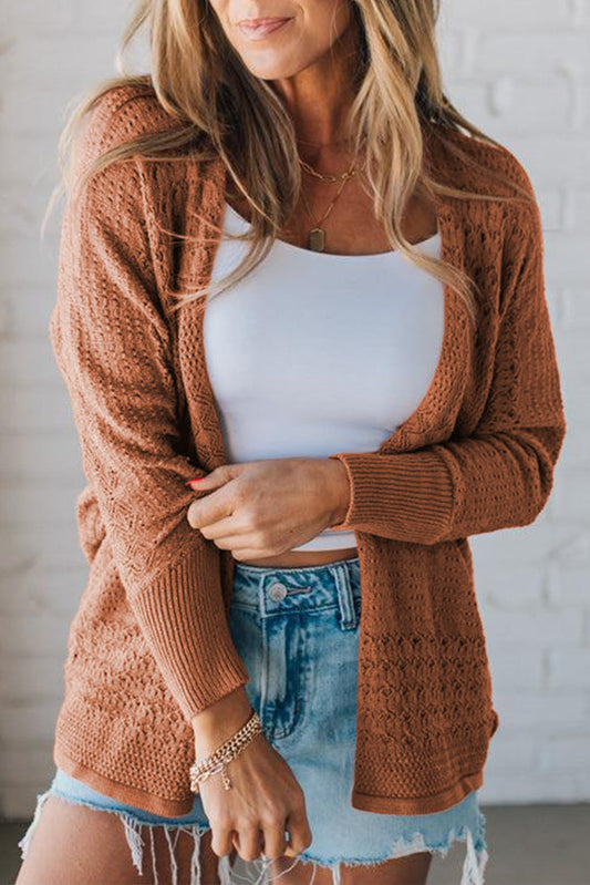 Mix Pattern Hollow Cardigan FB