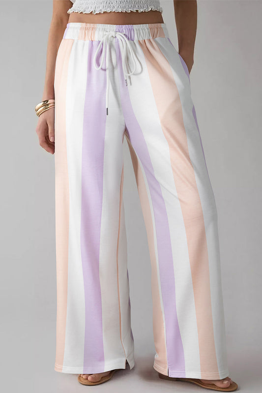 Multicolored Drawstring Loose Pants FB