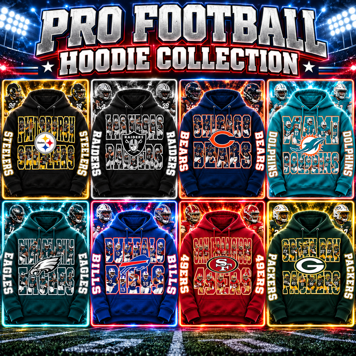 PRO FBALL HOODIE COLLECTION W/ SLEEVE PRINT GROUP 2