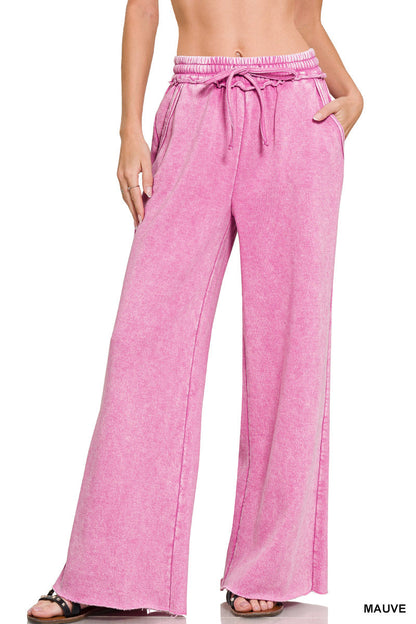 Acid Wash Fleece Sweatpants Zenana RTS