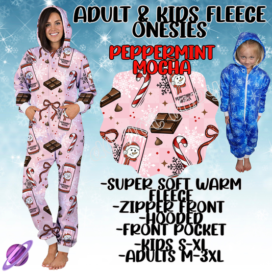 PEPPERMINT MOCHA - ADULT & KIDS FLEECE ONESIES CLOSING 9/28