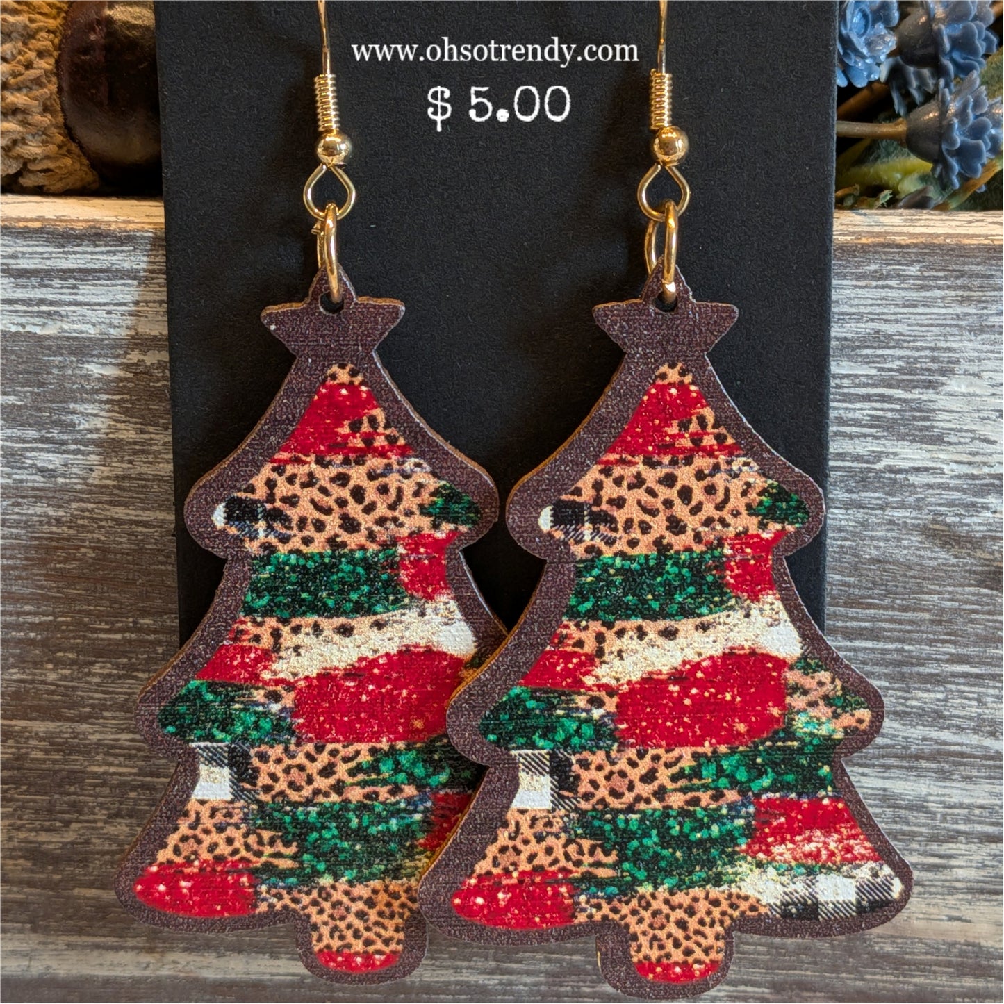 WOODEN TREE EARRINGS