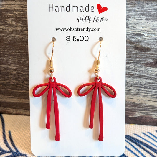 RED BOW EARRINGS