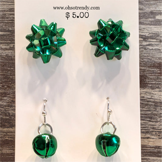 2 PAIR OF HOLIDAY EARRINGS