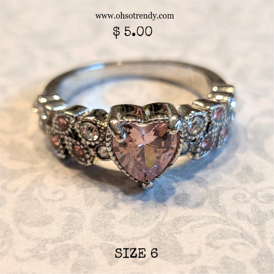 PINK HEART ZIRCON RING