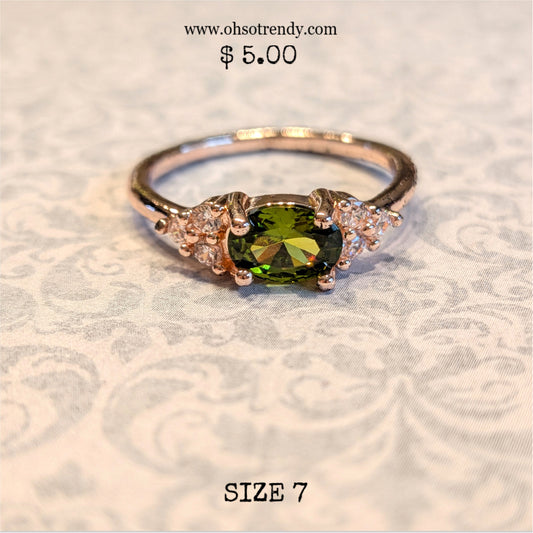 PERIDOT ZIRCON RING