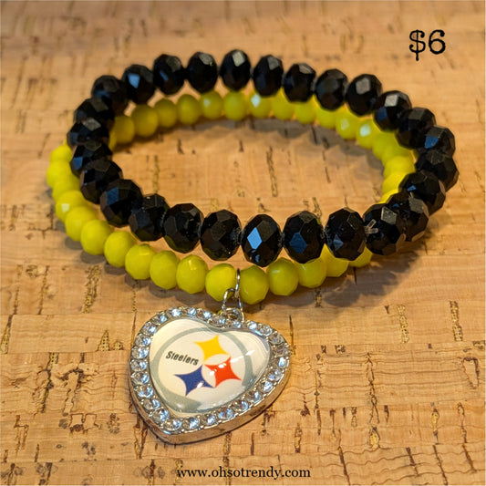 NFL BRACELET SET - PITTSBURGH STEELERS