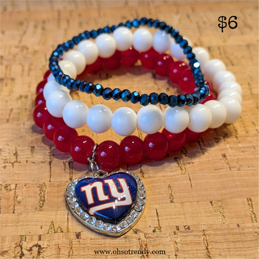 NFL BRACELET SET - NEW YORK GIANTS