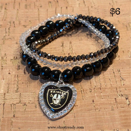 NFL BRACELET SET - LAS VEGAS RAIDERS
