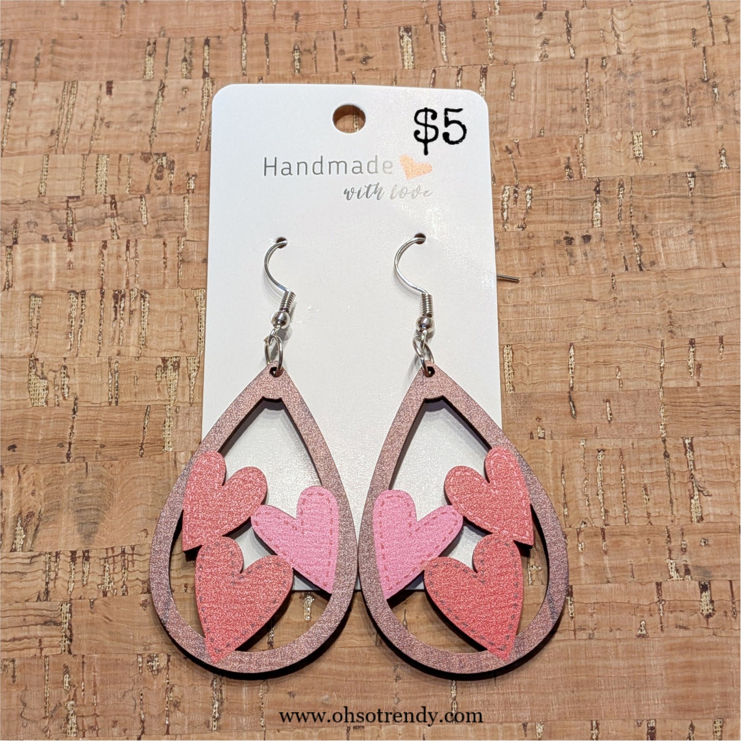 WOOD HEART EARRINGS