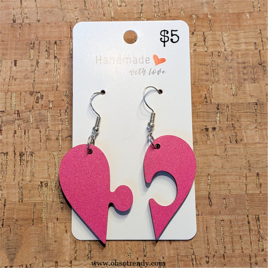 WOOD HEART EARRINGS