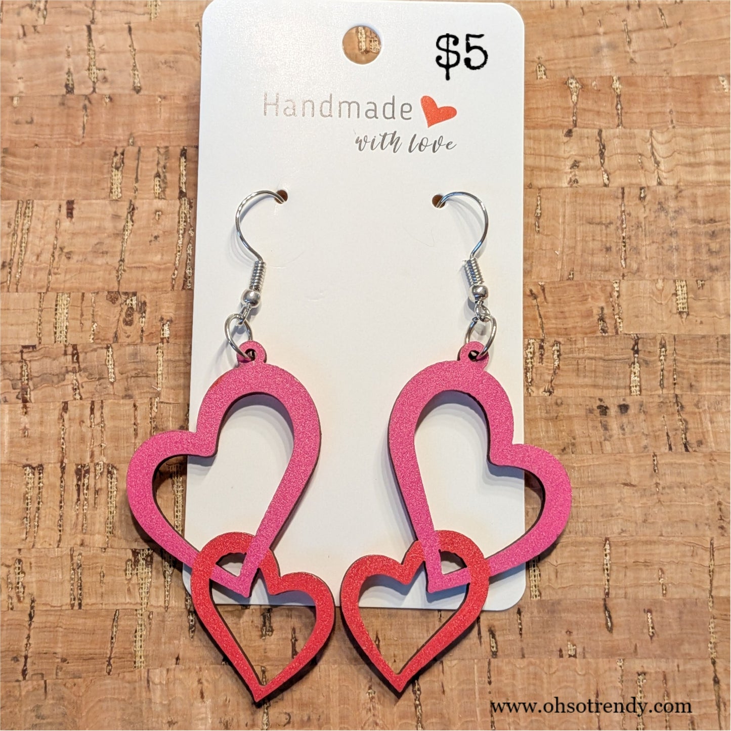 WOOD HEART EARRINGS