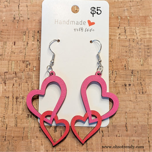 WOOD HEART EARRINGS