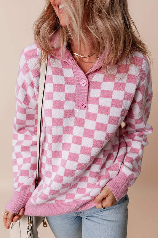 Checkered Collar Sweater FB