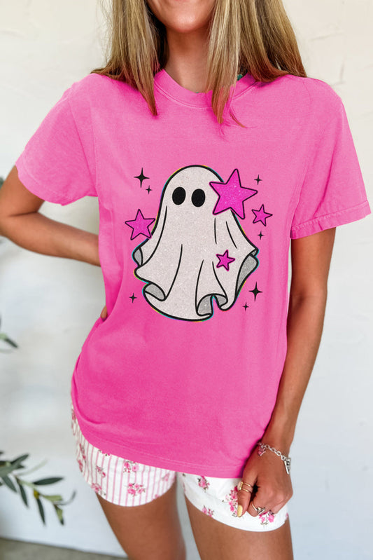 Pink Glitter Ghost Graphic Shirt FB