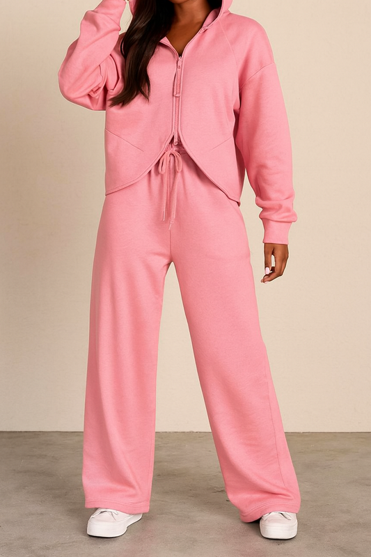 Pink Hoodie Loose Set FB