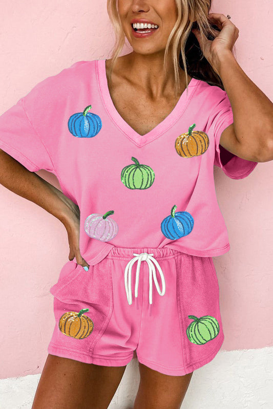 Pink Pumpkin Sequin Set FB