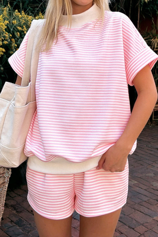 Pink Stripe Short Set