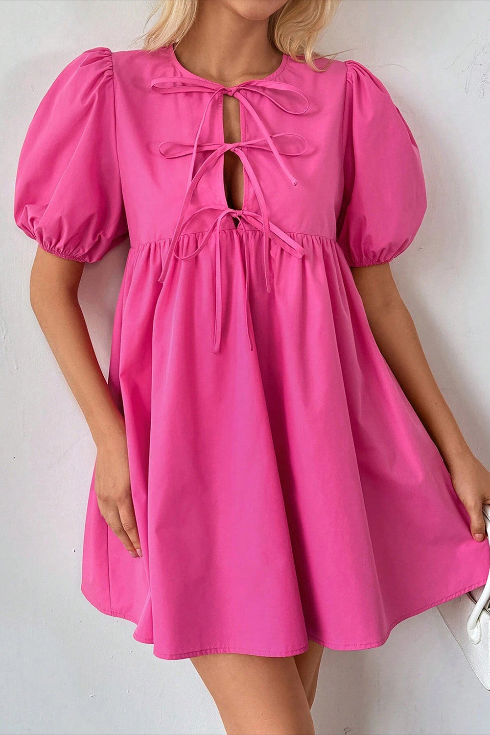 Pink Tie Mini Dress FB